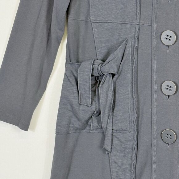Soft Surroundings Sullivan Grey Jersey Lightweight Raw Edge Jacket Women's XS - Picture 3 of 7